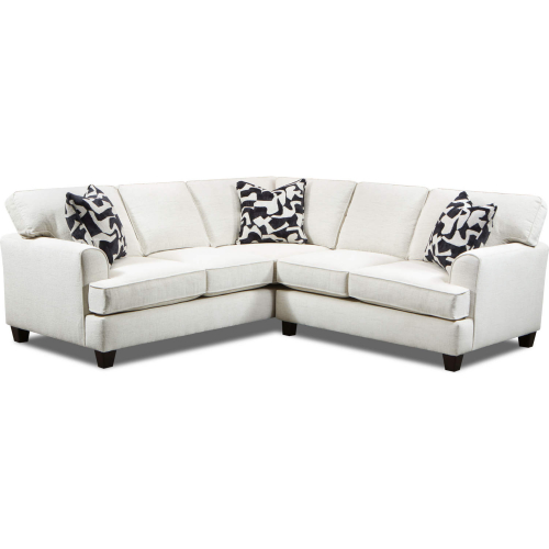 Spencer 2 Piece Sectional Sofa in Cream Chenille Fabric